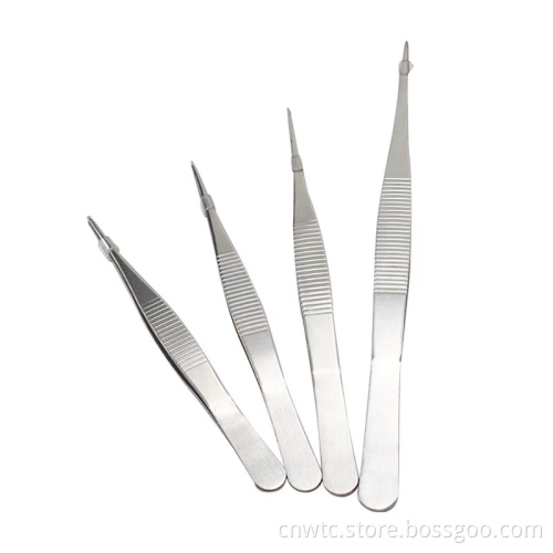 Medical Surgical Tools: 304 Stainless Steel Forceps, Micro Scissors, and Curved Tweezers